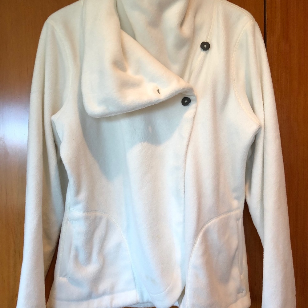 Horny Toad white fleece jacket -L